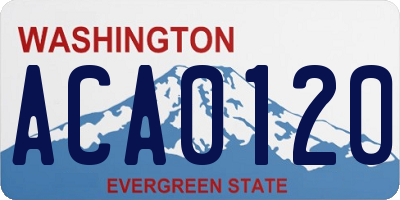 WA license plate ACA0120