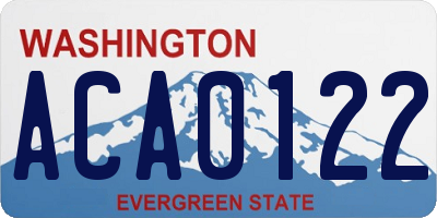 WA license plate ACA0122