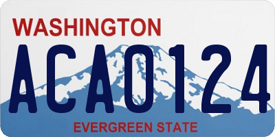 WA license plate ACA0124