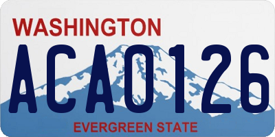 WA license plate ACA0126