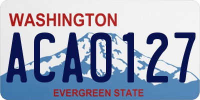 WA license plate ACA0127