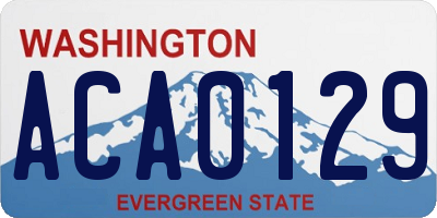 WA license plate ACA0129