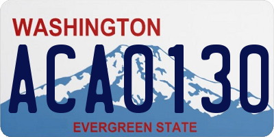 WA license plate ACA0130