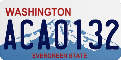 WA license plate ACA0132