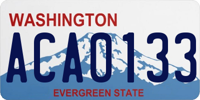 WA license plate ACA0133