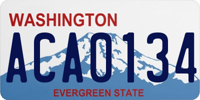 WA license plate ACA0134