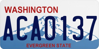 WA license plate ACA0137