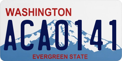 WA license plate ACA0141