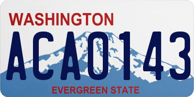 WA license plate ACA0143
