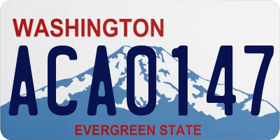 WA license plate ACA0147