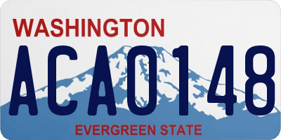 WA license plate ACA0148