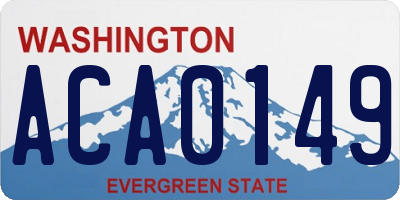 WA license plate ACA0149