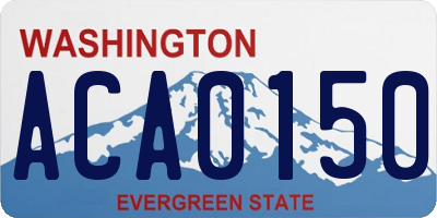 WA license plate ACA0150