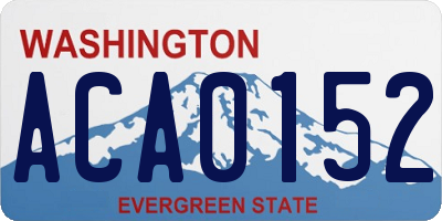 WA license plate ACA0152