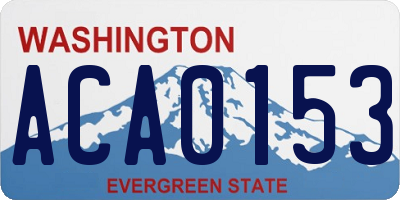 WA license plate ACA0153