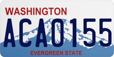 WA license plate ACA0155