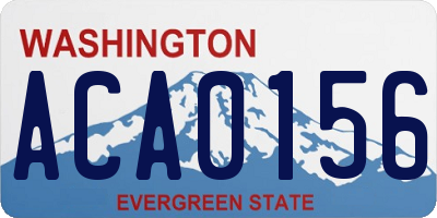 WA license plate ACA0156