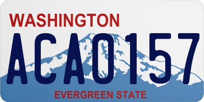 WA license plate ACA0157