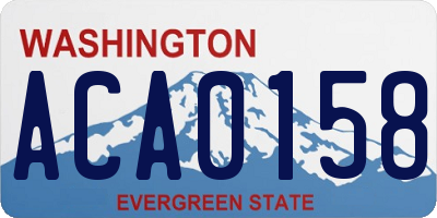 WA license plate ACA0158