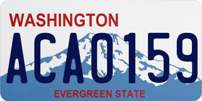 WA license plate ACA0159