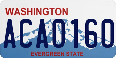 WA license plate ACA0160