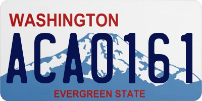 WA license plate ACA0161