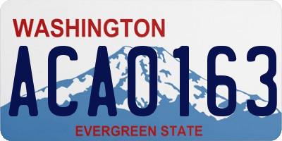 WA license plate ACA0163