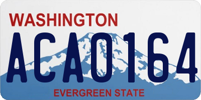 WA license plate ACA0164