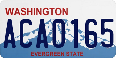 WA license plate ACA0165