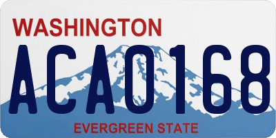 WA license plate ACA0168