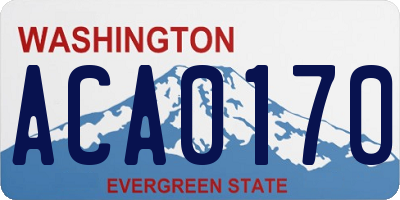 WA license plate ACA0170