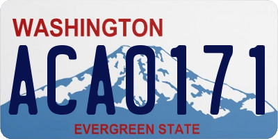 WA license plate ACA0171
