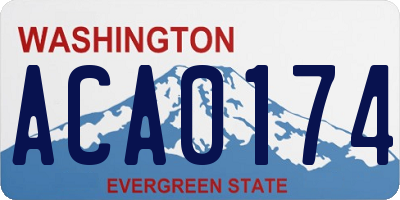 WA license plate ACA0174