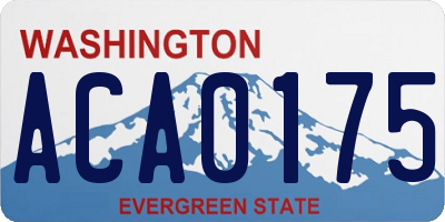 WA license plate ACA0175