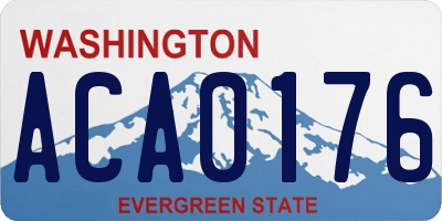 WA license plate ACA0176