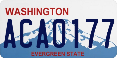 WA license plate ACA0177