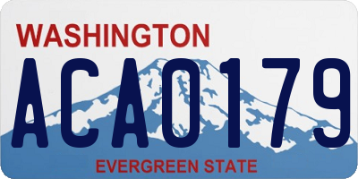 WA license plate ACA0179