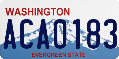 WA license plate ACA0183