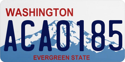 WA license plate ACA0185