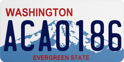 WA license plate ACA0186