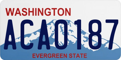 WA license plate ACA0187