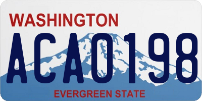 WA license plate ACA0198