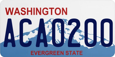 WA license plate ACA0200