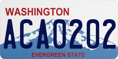 WA license plate ACA0202