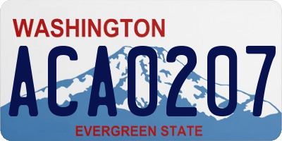 WA license plate ACA0207