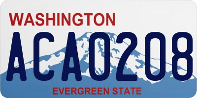 WA license plate ACA0208