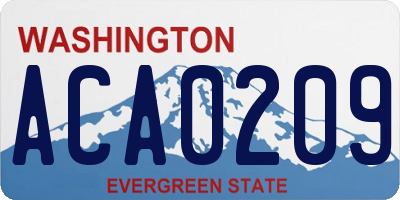 WA license plate ACA0209