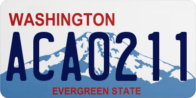 WA license plate ACA0211