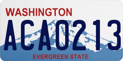 WA license plate ACA0213