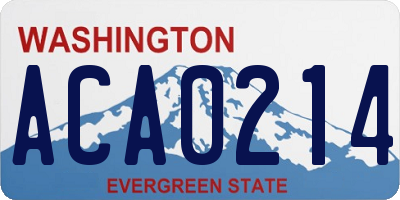 WA license plate ACA0214